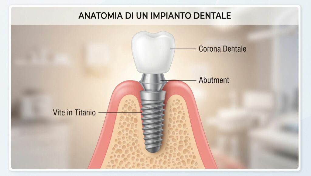 anatomia di un impianto dentale