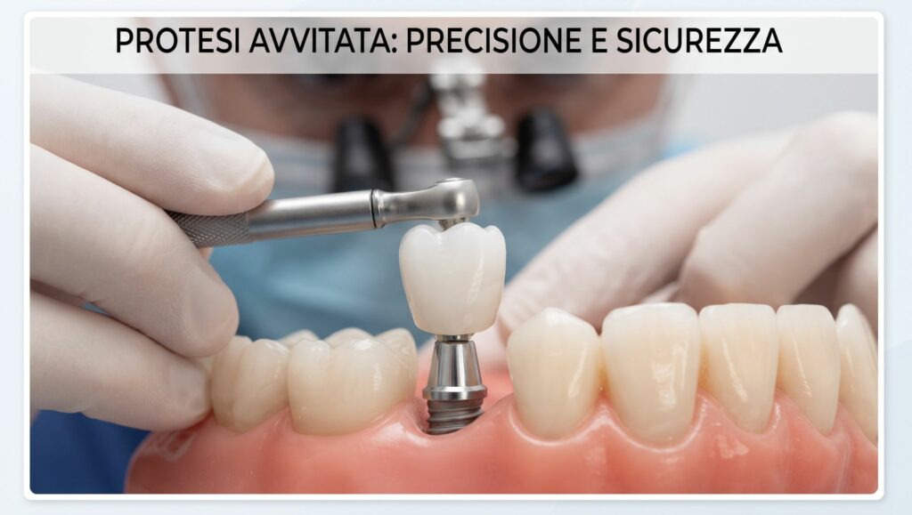corona dentale su impianti avvitata