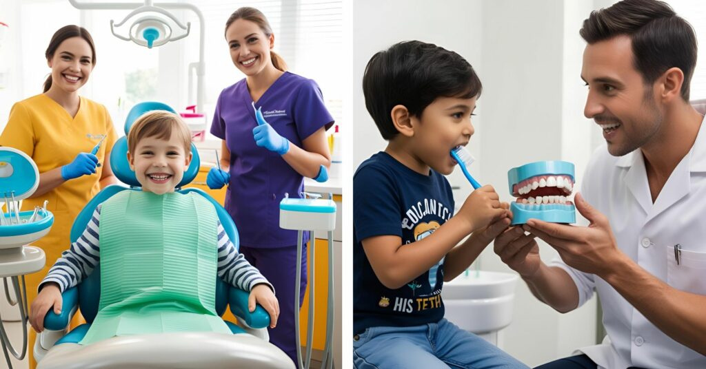 bambini al controllo dal dentista
