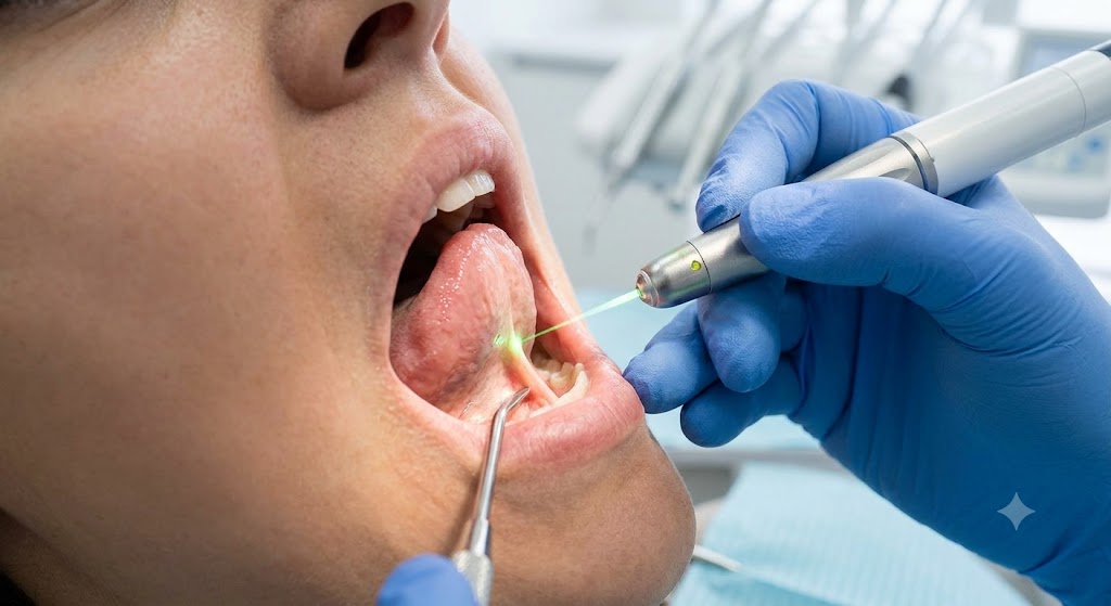 frenulectomia linguale con il laser dentale